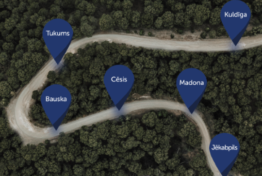 Vizuālis ar LU reģionālo filiāļu pilsētām